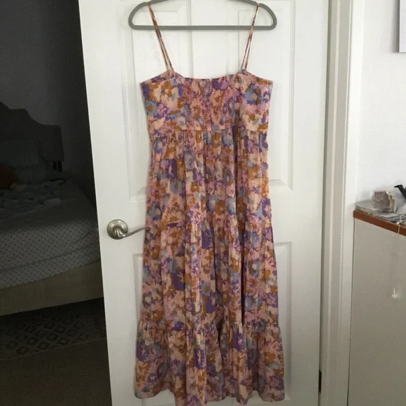 Zimmermann Violet cotton tie front midi floral dress ALTERED - Picture 3 of 9